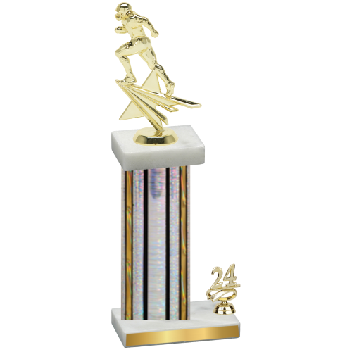 Accented Single Silver Glacier Year Football Trophy