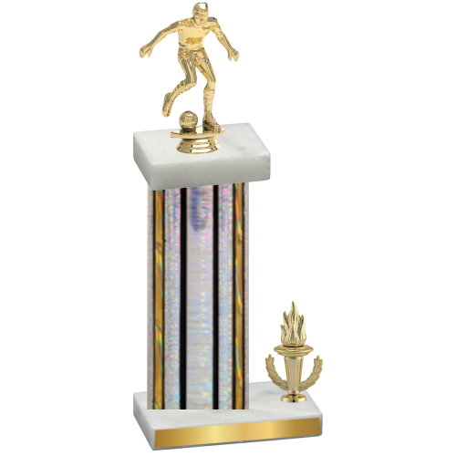 Accented Single Silver Glacier Victory Soccer Trophy