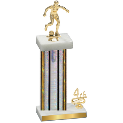 Accented Single Silver Glacier Fourth Place Soccer Trophy