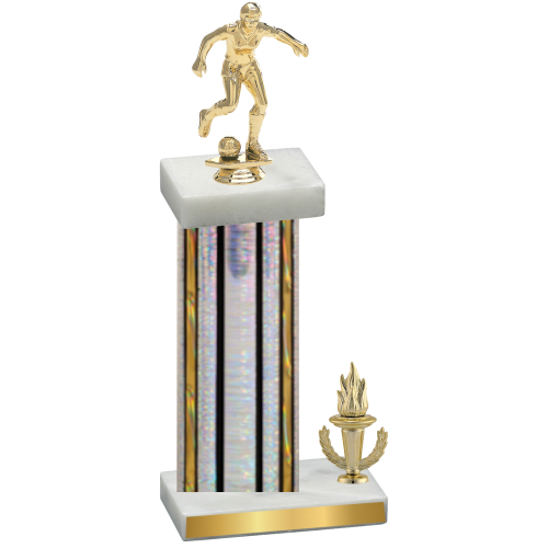 Accented Single Silver Glacier Victory Soccer Trophy