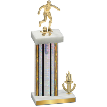 Accented Single Silver Glacier Victory Soccer Trophy