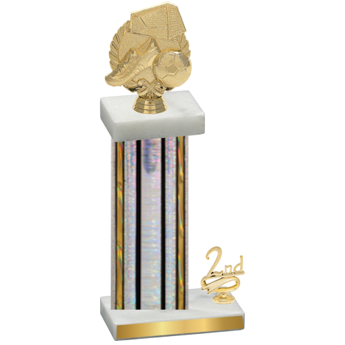 Accented Single Silver Glacier Second Place Soccer Trophy