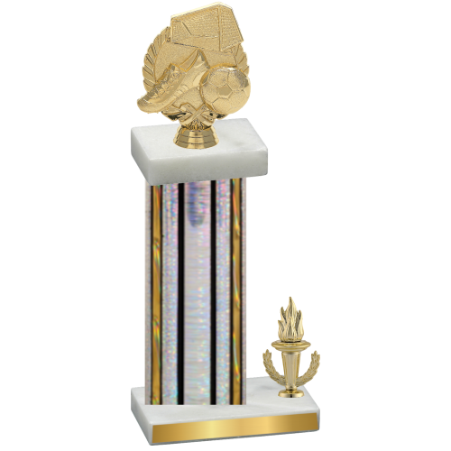 Accented Single Silver Glacier Victory Soccer Trophy