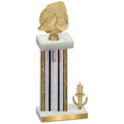 Accented Single Silver Glacier Victory Soccer Trophy