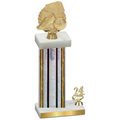 Accented Single Silver Glacier Year Soccer Trophy