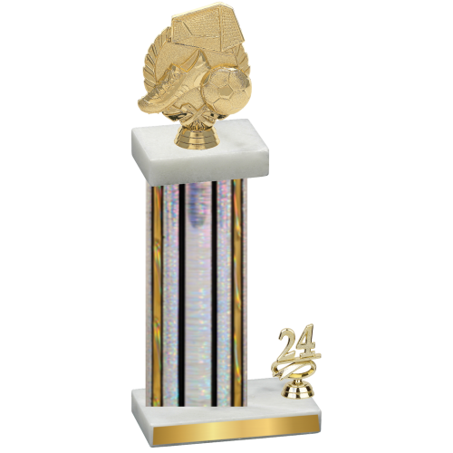 Accented Single Silver Glacier Year Soccer Trophy