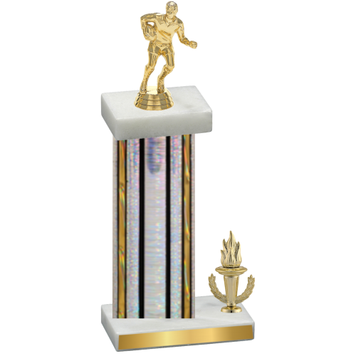Accented Single Silver Glacier Victory Rugby Trophy