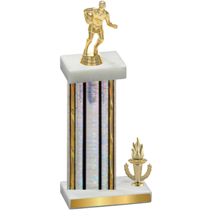 Accented Single Silver Glacier Victory Rugby Trophy
