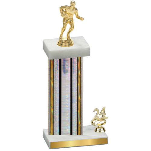 Accented Single Silver Glacier Year Rugby Trophy