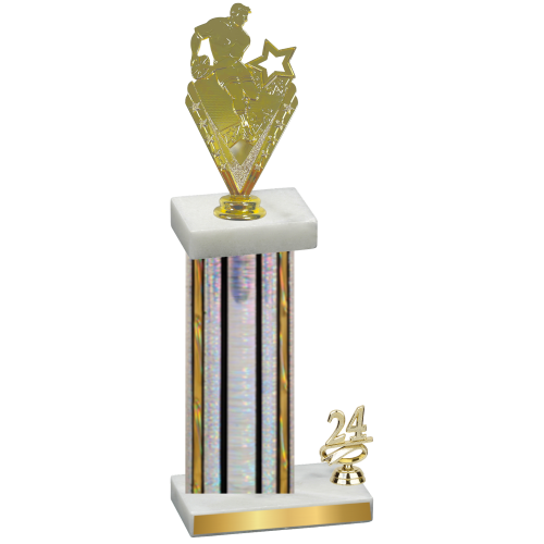 Accented Single Silver Glacier Year Rugby Trophy