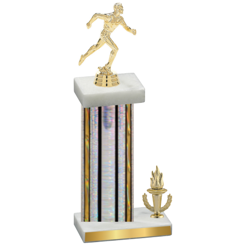 Accented Single Silver Glacier Victory Running Trophy