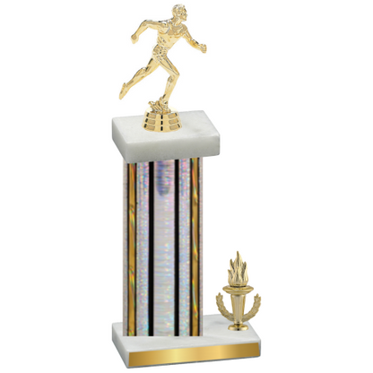 Accented Single Silver Glacier Victory Running Trophy