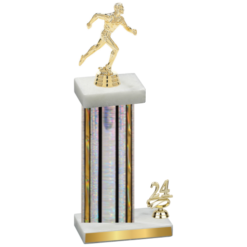 Accented Single Silver Glacier Year Running Trophy