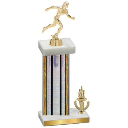 Accented Single Silver Glacier Victory Running Trophy