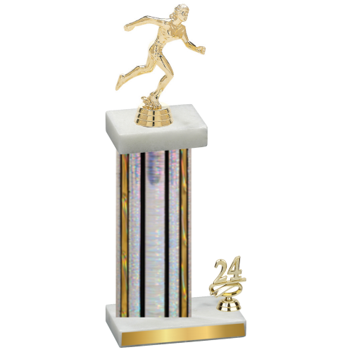 Accented Single Silver Glacier Year Running Trophy