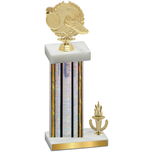 Accented Single Silver Glacier Victory Running Trophy