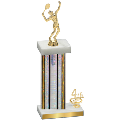 Accented Single Silver Glacier Fourth Place Tennis Trophy
