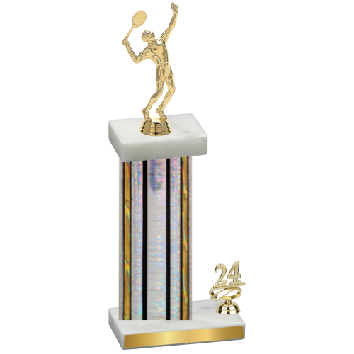 Accented Single Silver Glacier Year Tennis Trophy