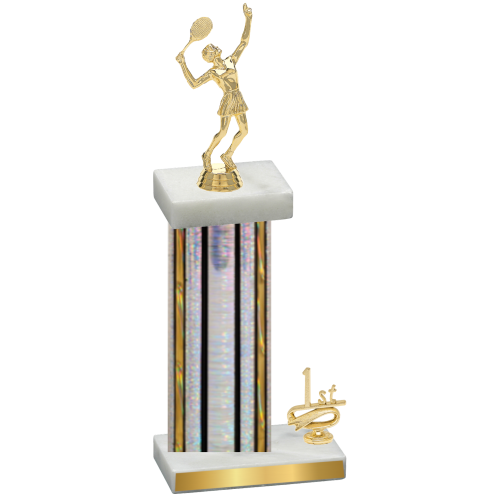 Accented Single Silver Glacier First Place Tennis Trophy