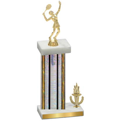 Accented Single Silver Glacier Victory Tennis Trophy
