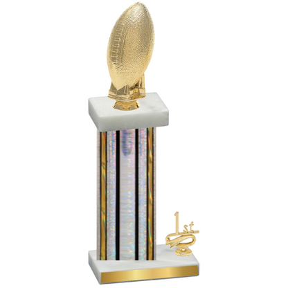 Accented Single Silver Glacier First Place Football Trophy