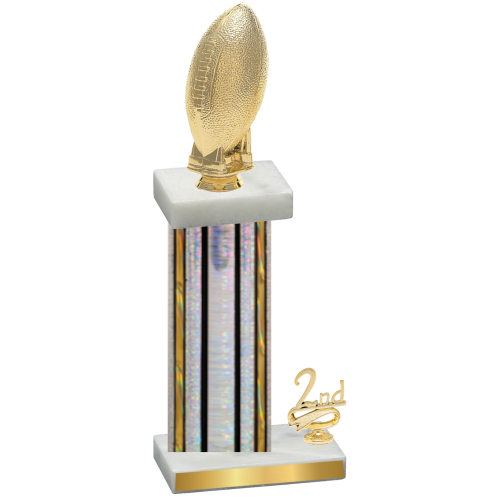 Accented Single Silver Glacier Second Place Football Trophy