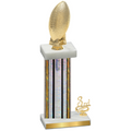 Accented Single Silver Glacier Third Place Football Trophy
