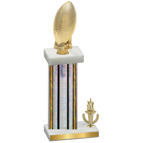 Accented Single Silver Glacier Victory Football Trophy