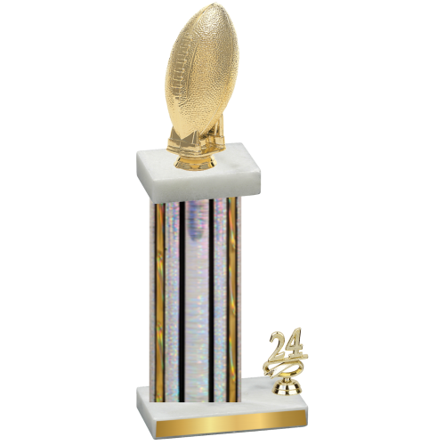 Accented Single Silver Glacier Year Football Trophy