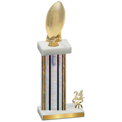 Accented Single Silver Glacier Year Football Trophy