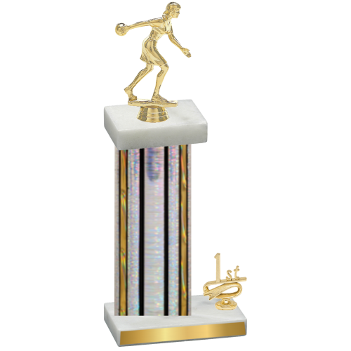 Accented Single Silver Glacier First Place Bowling Trophy