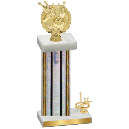 Accented Single Silver Glacier First Place Bowling Trophy