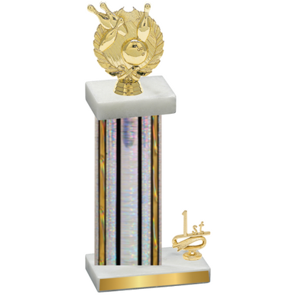 Accented Single Silver Glacier First Place Bowling Trophy