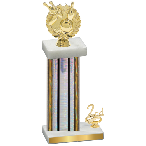 Accented Single Silver Glacier Second Place Bowling Trophy