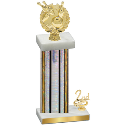 Accented Single Silver Glacier Second Place Bowling Trophy