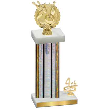 Accented Single Silver Glacier Fourth Place Bowling Trophy