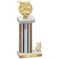 Accented Single Silver Glacier Year Bowling Trophy