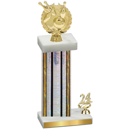 Accented Single Silver Glacier Year Bowling Trophy