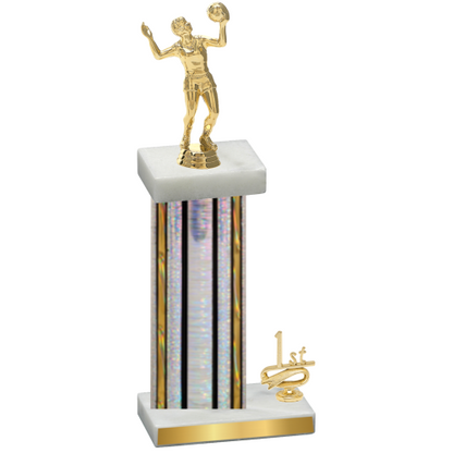 Accented Single Silver Glacier First Place Volleyball Trophy