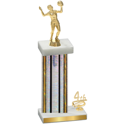 Accented Single Silver Glacier Fourth Place Volleyball Trophy