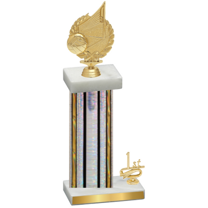 Accented Single Silver Glacier First Place Volleyball Trophy