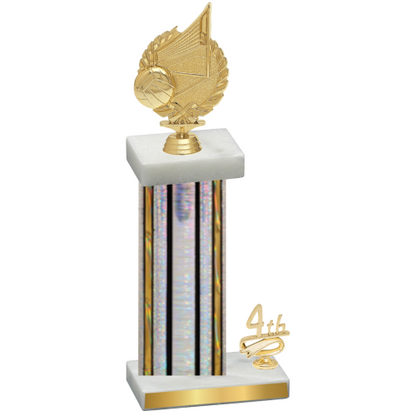 Accented Single Silver Glacier Fourth Place Volleyball Trophy