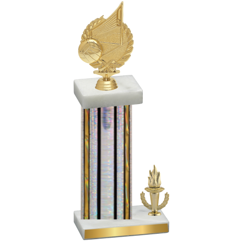 Accented Single Silver Glacier Victory Volleyball Trophy