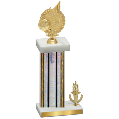 Accented Single Silver Glacier Victory Volleyball Trophy
