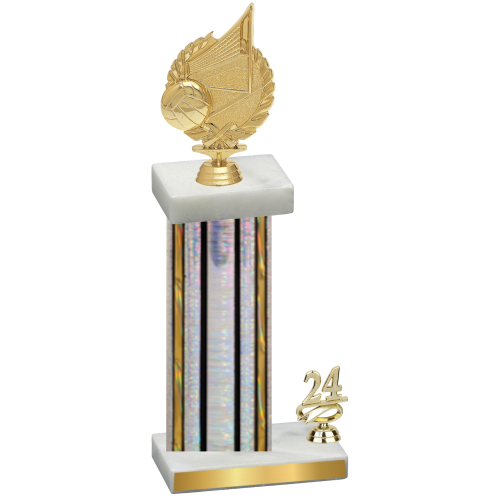 Accented Single Silver Glacier Year Volleyball Trophy