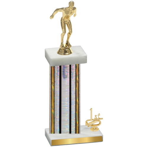 Accented Single Silver Glacier First Place Swimming Trophy