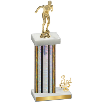 Accented Single Silver Glacier Third Place Swimming Trophy