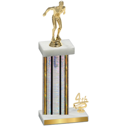 Accented Single Silver Glacier Fourth Place Swimming Trophy