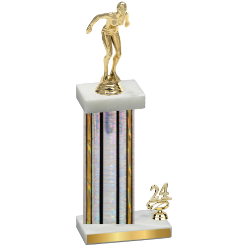 Accented Single Silver Glacier Year Tennis Trophy