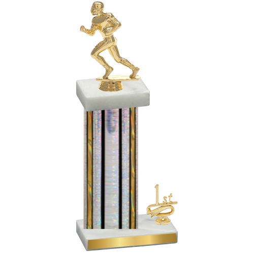 Accented Single Silver Glacier First Place Football Trophy